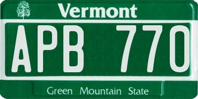 VT license plate APB770