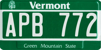 VT license plate APB772