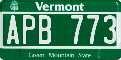 VT license plate APB773