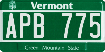 VT license plate APB775