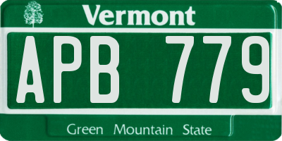 VT license plate APB779