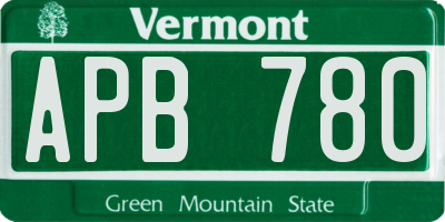 VT license plate APB780