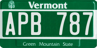 VT license plate APB787