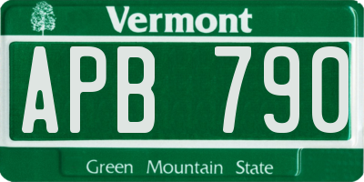 VT license plate APB790