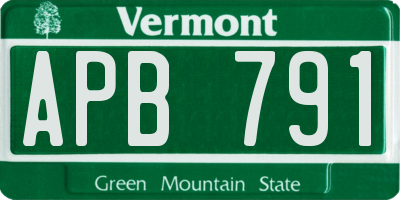 VT license plate APB791