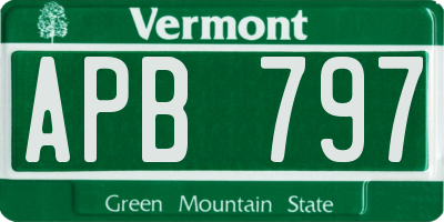 VT license plate APB797
