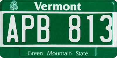 VT license plate APB813