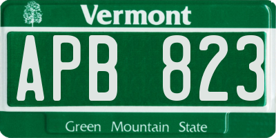 VT license plate APB823