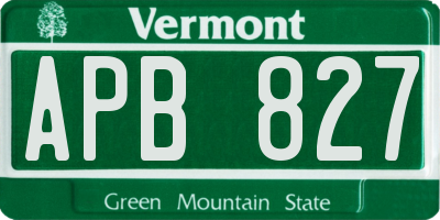 VT license plate APB827
