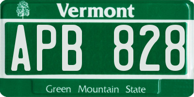 VT license plate APB828