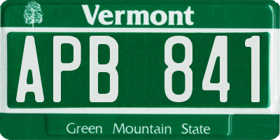 VT license plate APB841