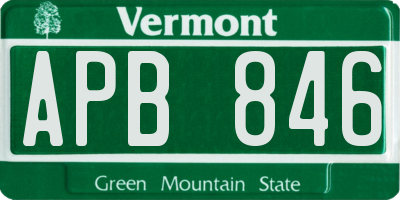 VT license plate APB846