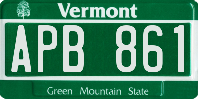 VT license plate APB861