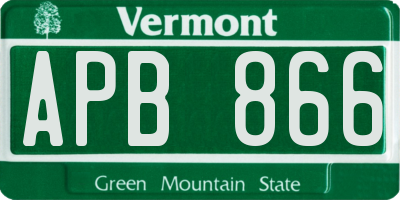 VT license plate APB866