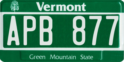 VT license plate APB877
