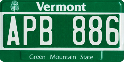 VT license plate APB886