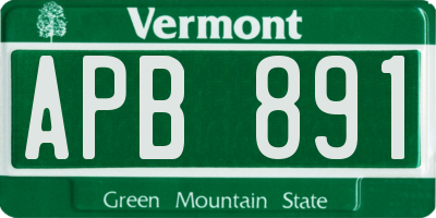 VT license plate APB891