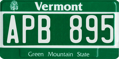 VT license plate APB895