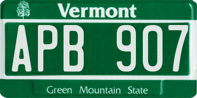 VT license plate APB907