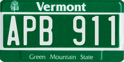 VT license plate APB911