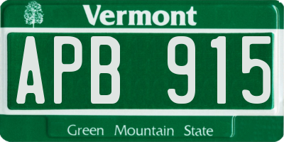 VT license plate APB915