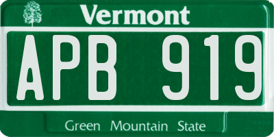 VT license plate APB919