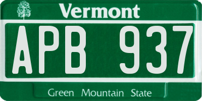 VT license plate APB937