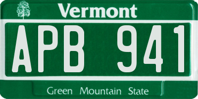 VT license plate APB941