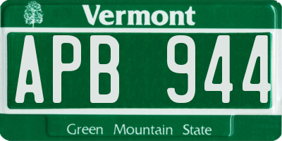VT license plate APB944