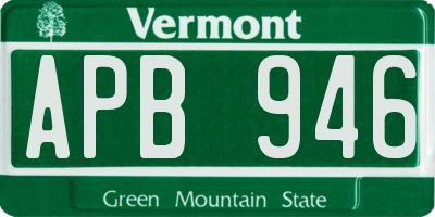 VT license plate APB946