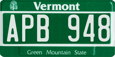 VT license plate APB948