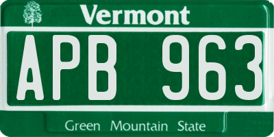 VT license plate APB963