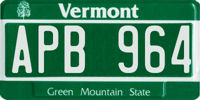 VT license plate APB964