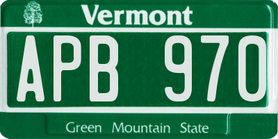 VT license plate APB970