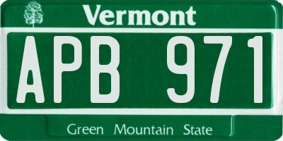 VT license plate APB971