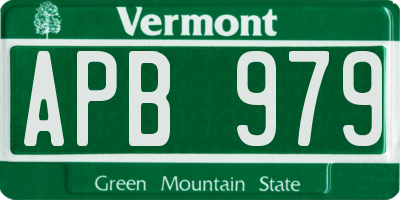 VT license plate APB979