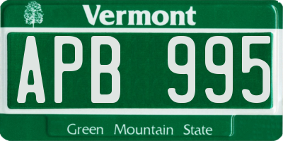 VT license plate APB995