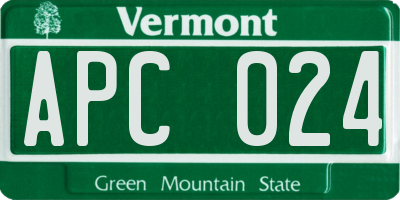 VT license plate APC024