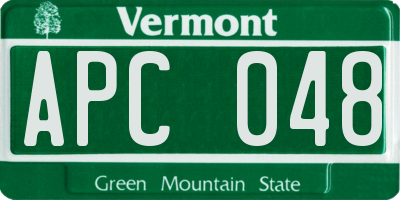 VT license plate APC048