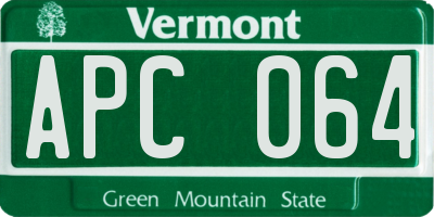 VT license plate APC064