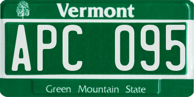 VT license plate APC095