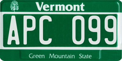 VT license plate APC099
