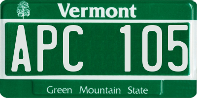 VT license plate APC105