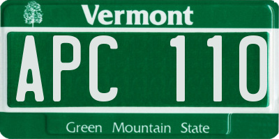 VT license plate APC110