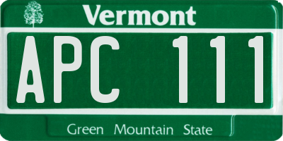 VT license plate APC111