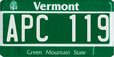VT license plate APC119
