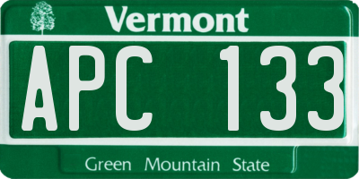 VT license plate APC133
