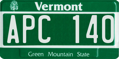 VT license plate APC140