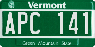 VT license plate APC141