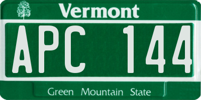 VT license plate APC144